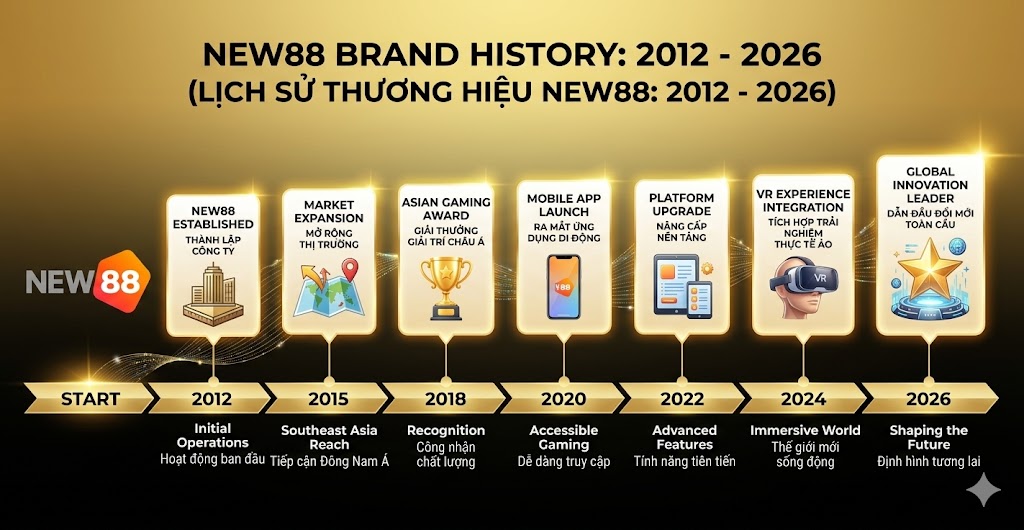Lịch Sử NEW88 – Hành Trình Từ 2012 Đến 2026